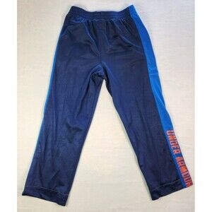 Under Armour Boys Athletic Pants YXL – Blue, Orange Logo, Activewear